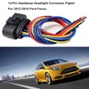 14-Pin Headlight Connector Pigtail Plug Compatible with Ford Focus 2012-2018
