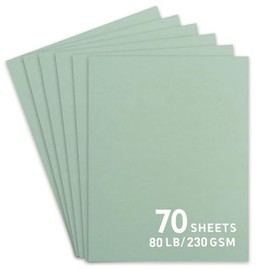 70Sheets Sage Green Cardstock Paper, 8.5x11 Card stock for Cricut, Thick Construction Paper for Card Making, Scrapbooking, Craft 90 lb / 250 gsm