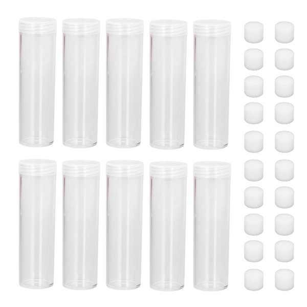 Clear Round Coin Tube - Plastic Coin Storage Tubes w/Screw