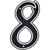 Hillman 845900 House Number 8, 5.5-Inch Reflective Silver, Black