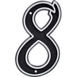 Hillman 845900 House Number 8, 5.5-Inch Reflective Silver, Black