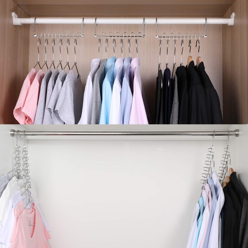 Meetu Space Saving Hangers Magic Cloth Hanger Metal Closet Organizer