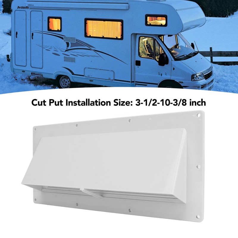 RV Exhaust Vent Cover White Range Hood Sidewall Vent Cover