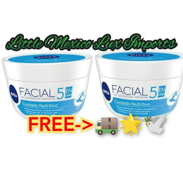 2 x Nivea Crema Facial Blue Hidratante 5En1 Nutritiva,24 hrs D Humectación,200ml