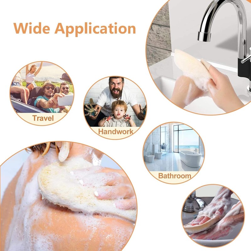 Natural Loofah Sponge Exfoliating Body Scrubber,Eco-Friendly & Biodegradable Bath Loofa