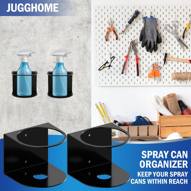JUGGHOME 2 Pcs Spray Bottle Holder,Heavy-Duty Bottle Holder,Wall Mounted Cup
