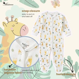 100% Cotton Infant Baby Footies 2-Pack with Snap/Zipper, 0-12 Months Soft Casual Newborn Baby Clothes