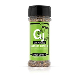 Spiceology & Adam McKenzie - Garlic Junkie - All-Purpose Seasoning, BBQ Rubs and Spice Blends - Use On: Beef Brisket, Corned Beef, Steak Pork, Chicken, Poultry, Seafood or Vegetables - 4 oz