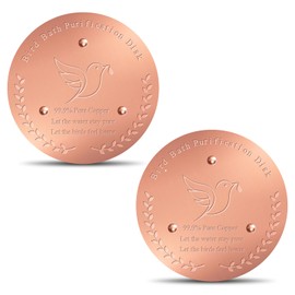 Bird Bath Copper Disk, Sturdy 1mm 99.9% Pure Copper Disk, Triple-Point Support Ensures Clean Water Year-Round, Fits Most Outdoor Birdbath Bowls (2)