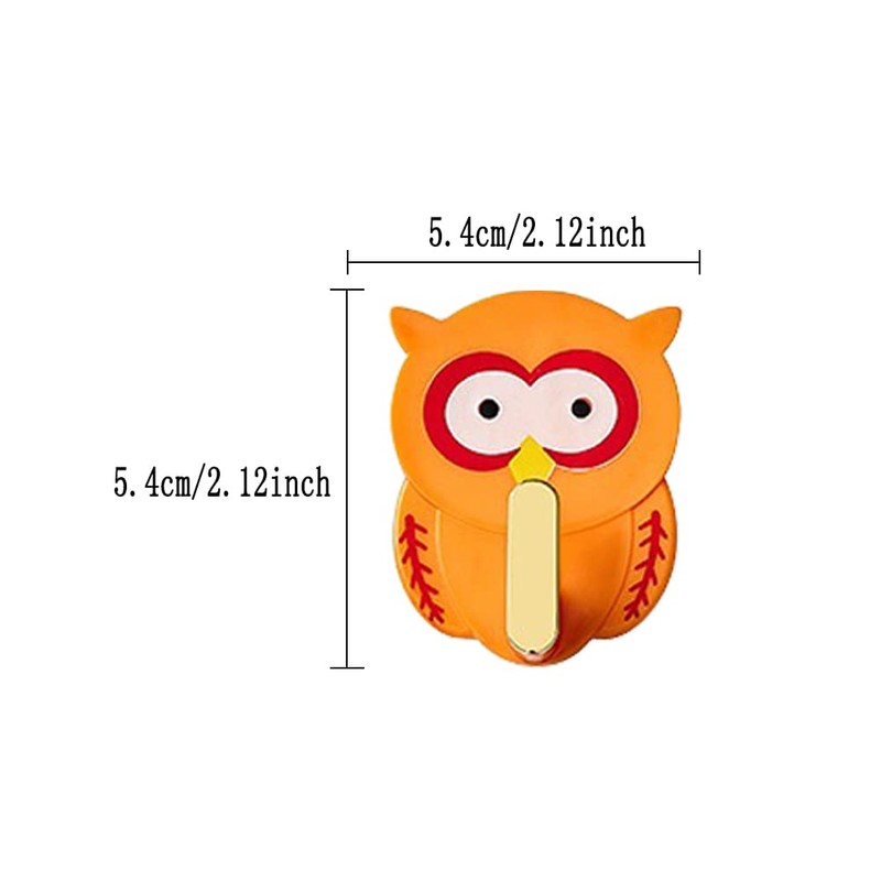 JruiZhp Cute Coat Hooks Mixed Color Self Adhesive Owl Hook,