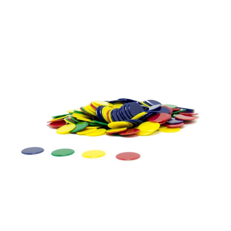 hand2mind Plastic Solid Bingo Chips, Chips for Games, Counting Manipulatvies,