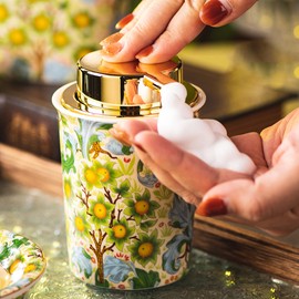 Vintage Ceramic Foaming Soap Dispenser for Bathroom & Kitchen Refillable Foaming Pump Dispenser with Gold Pump