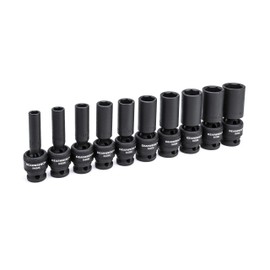 GEARWRENCH 10 Pc. 1/2" Drive 6 Pt. Deep Universal Impact Socket Set, SAE - 84943N