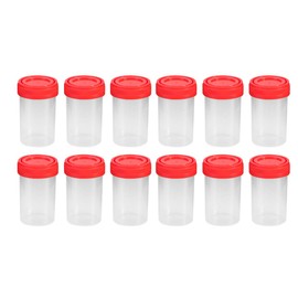 Baluue Specimen Cup with Lid, 20pcs Urine Container Without Lable 60ml Medical Sample Cup Sterile Urine Cup for Laboratory Medical Use (Random Color)