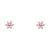 14k Yellow Gold Flower Stud Earrings with Screw Back