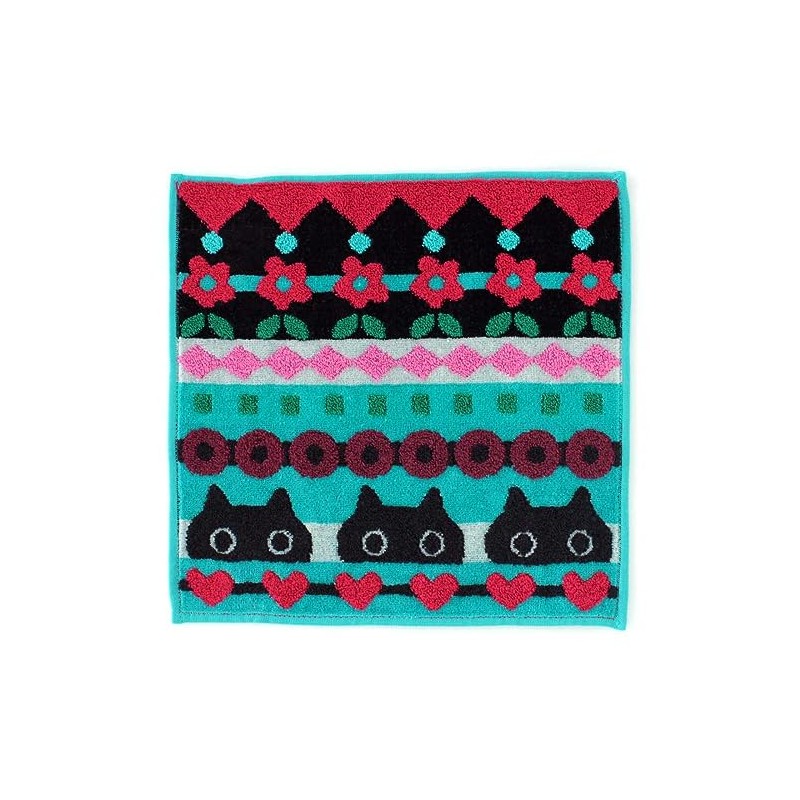 Atsuko Matano 181005-0010-01 Towel Handkerchief (Blue) [100% Cotton] Women's Cat