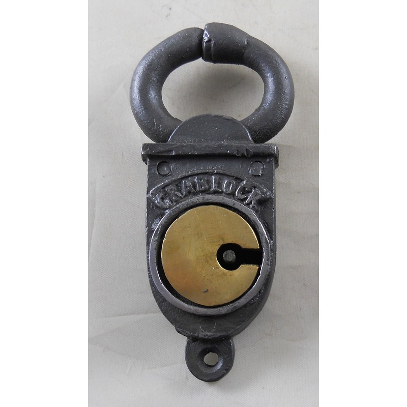 Antique Style Crab Lock Padlock with 2 Skeleton Keys