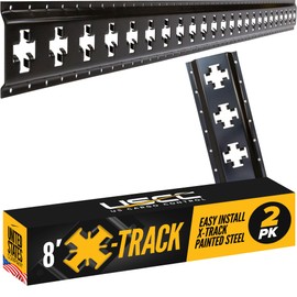 US Cargo Control X Track Rails (2-Pack), 8 FT Black X-Track Rail for Trailers, Pickup Trucks, Garages, and Sheds - Use with E-Track Straps for Vertical and Horizontal Alignment