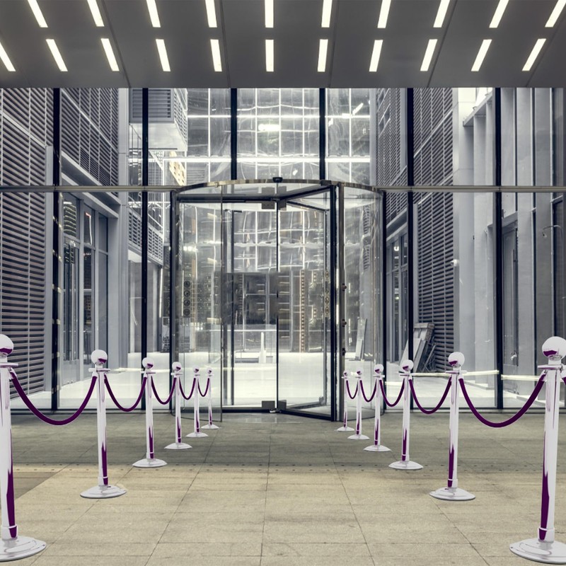 6.5 Feet Purple Velvet Hanging Ropes with Silver Polished Hooks