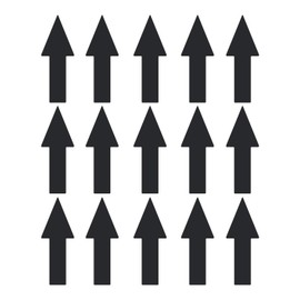 LiteMark Removable Matte Finish Black 8 X 3 Inch Warehouse Directional Arrow Decal Vinyl Stickers | Great for Floors, Ceilings, Walls, and Most Smooth Surfaces | (Pack of 15 Arrows)