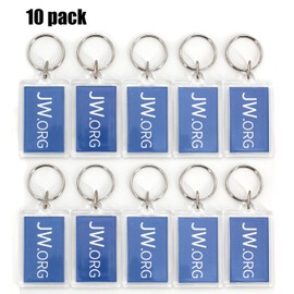 TONOS Rectangle Jw.org No Blood Double Sided Key Chain Jehovah's Witnesses Accessory 10 Pack