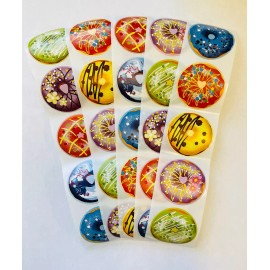 Unbranded 25 Donut stickers Party favors Birthday Party frosted dessert envelope seal 1.5"