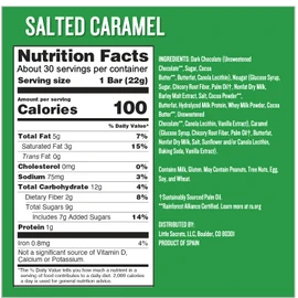 Little Secrets | Creamy Nougat Bars | 30% Less Sugar | Guilt-Free | Nothing Artificial (Salted Caramel Nougat, 6-Pack (30 Snack Bars))