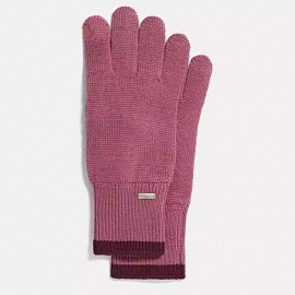 Coach  COACH ColorBlocked Knit Tech Gloves, Pink