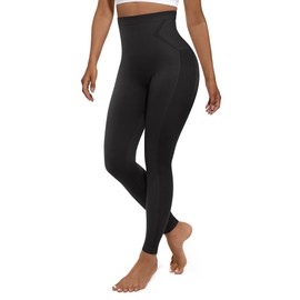 FeelinGirl Leggings for Women Tummy Control High Waisted Shapewear Leggings for Women No Roll Down with No Front Seam Shaper Black XX-Large