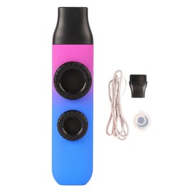 Kazoo Plastic Professional Adjustable Tone Musical Instrument with 10Pcs Flute Diaphragms for Ukulele Violin Skin Texture Blue Purple Gradient