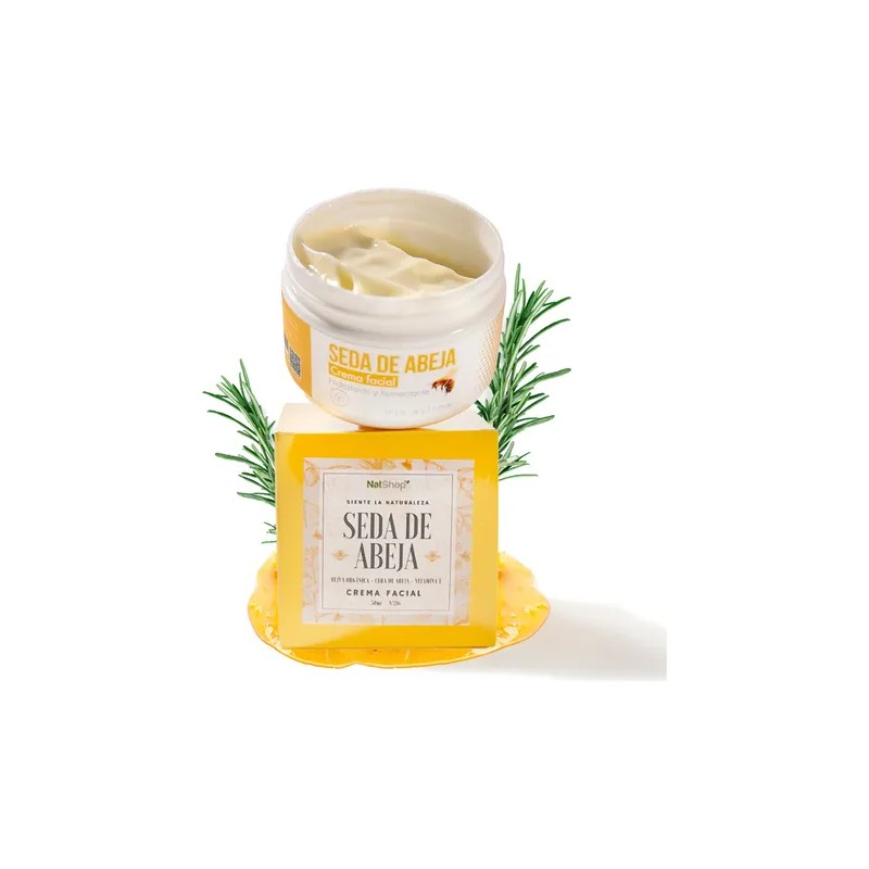 Crema Facial Natural Seda De Abeja Natshop 50ml Hidratante