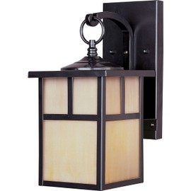Maxim 4053HOBU Coldwater Mission Style Honey Glass Outdoor Wall Sconce, 1-Light 60 Watt, 12"H x 6"W, Burnished
