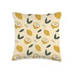 Vitamin F Lemons Pattern Yellow Fruit Citrus Design Throw Pillow,