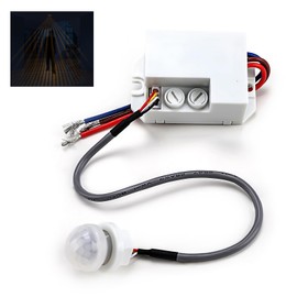 Mini PIR Sensor, Small PIR Sensor Motion Detector Indoor, Ceiling Flush Mount, Infrared Detector with Adjustable Time Delay, Energy-Efficient Lighting, Suitable for LED and Incandescent Lamps, 8m/360°