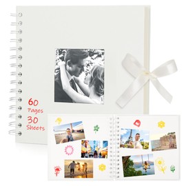 Zocipro DIY Photo Album, 20.5 x 20.5 cm, Scrapbook, 30 Sheets/60 Pages, Scrapbook, Photo Books, Kraft Paper Spiral Album for Baby, Weddings, Travel, Anniversaries (Beige)