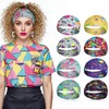obeoby 8 Pack 80s Print Neon Headbands for Women, 90s