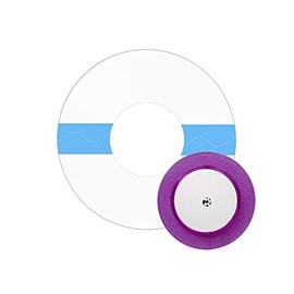 Parches adhesivos para Freestyle Libre, 35+1 paquete de fundas de sensor para Freestyle Libre, 35 parches transparentes impermeables y una cubierta de sensor de plástico con agujero (cubierta púrpura + parches transparentes)