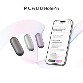 PLAUD NotePin Voice Recorder, Transcribe & Summarize Support 112 Languages, Gifts for him, Gifts for her - Colour: NotePin Gray, wearing method: Clip & PIN [Without Wristband & Lanyard]