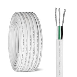 Kimbluth 16 Gauge Triplex Marine Wire Tinned Copper Boat Cable, 30ft 16 AWG Standard USA OFC Oxygen Free Copper Wire for Automotive Boat Speakers Solar Outdoors