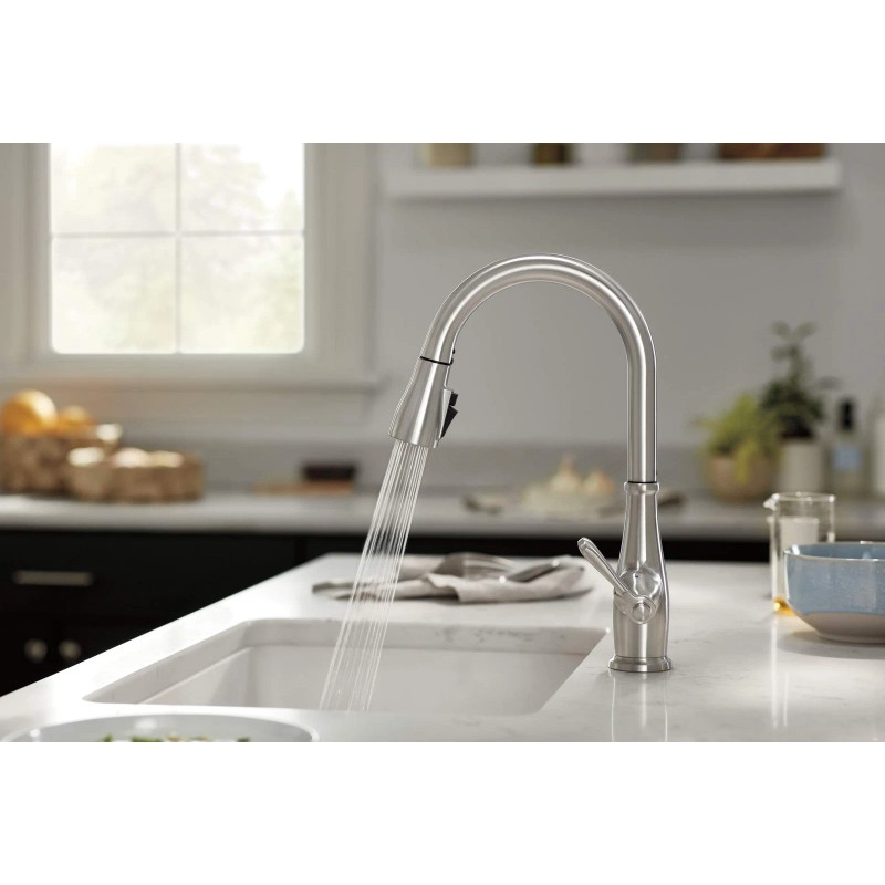 Peerless Brushed Nickel, Single Hole Kitchen Faucet, Stainless P7965LF-SS