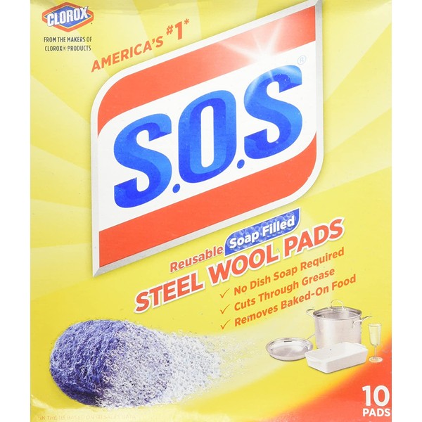 S.O.S Steel Wool Soap Pads (2 Packs of 10, total 20)
