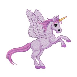 Pegasos Unicorn Wings Horse Purple Patch for Iron-On or Sew-On Iron-On Patch, Iron-On Patch, Iron-On Patch, Appliqué Patch, Size 12.0 x 11.0 cm