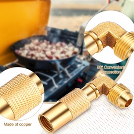 Zhengmy 3/8 Inch Rv Quick Connect Adapter Conversion Fitting Elbow Compatible with Blackstone 17 and 22 Inch Propane Gas Tabletop Camping Grill