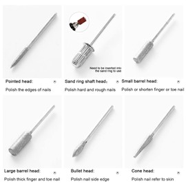 IZyufan Nail Cutter Attachments Accessories, Sanding Sleeves Nail Cutter Bits for Gel Nails Attachments Professional for Manicure, Pedicure, Nail Care