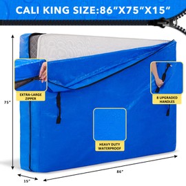 AlexHome Mattress Bag for Moving and Storage,Heavy Duty Tarp Reusable Mattress Storage Bag,Easy Carrier Mattress Moving Cover (Caliking Size)