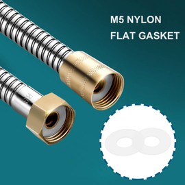 ECSiNG Pack of 100 Nylon Flat Washers M5 Flat Washers Nylon Flat Clear Water Hose Valve Washers 5.3mm ID 12mm 0.5mm Thick