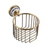 Vintage Wall-Mounted Toilet Paper Holder with Wire Basket Design, Antique