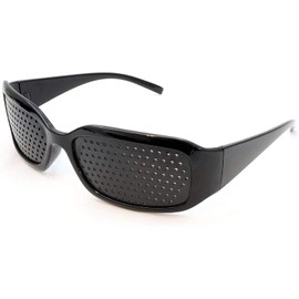 XLKJ Grid Glasses / Hole Glasses for Eye Training for Relaxation, Correction Lenses, Anti Fatigue Glasses (Black)