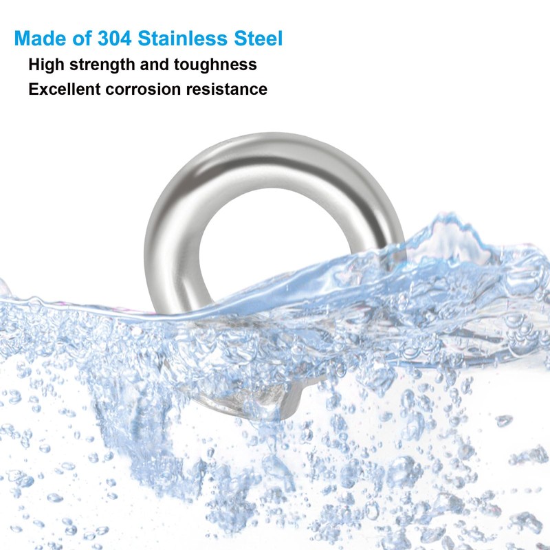 PATIKIL Ring Nut Eye Nut M3, 6 Pieces 304 Stainless
