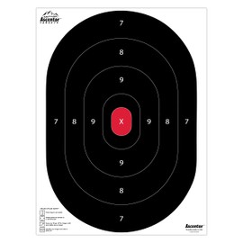 Ascentor Recruit Shooting Target - Single Zone - Large Size 18 x 24 - Pack of 25 - Black